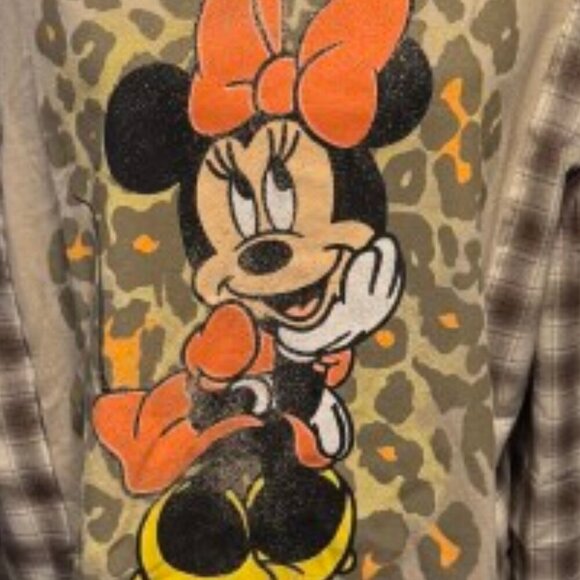 Handmade One of a Kind Upcycled Minnie Mouse Long Sleeve Pullover Shirt - Picture 5 of 7